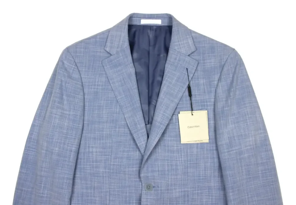 Calvin Klein Mariano Blazer Mens 40 S Ligth Blue Slim Fit Jacket Sport Coat